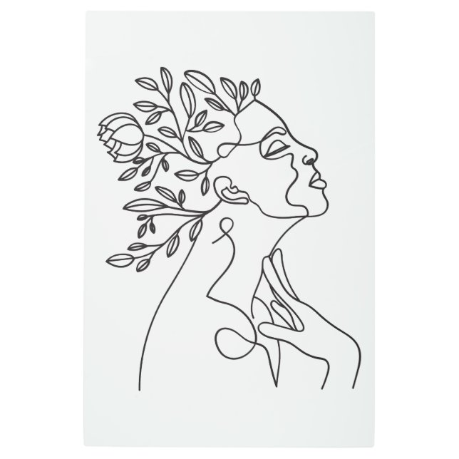Beige Terracotta Minimalist Line Art Woman  (Front)