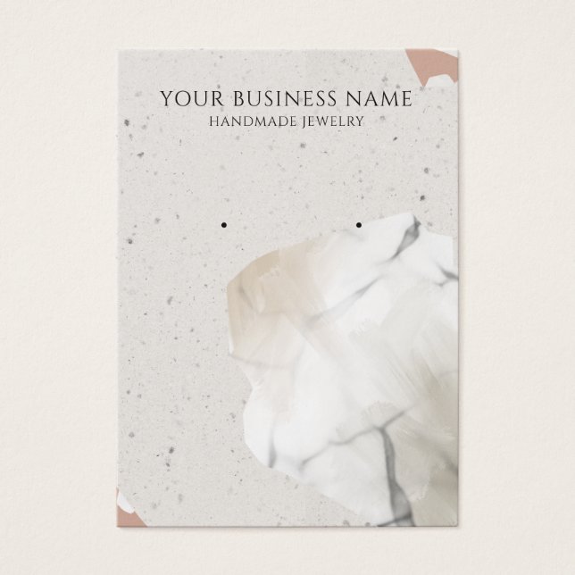 Beige Terrazzo Earring Display Cards (Front)