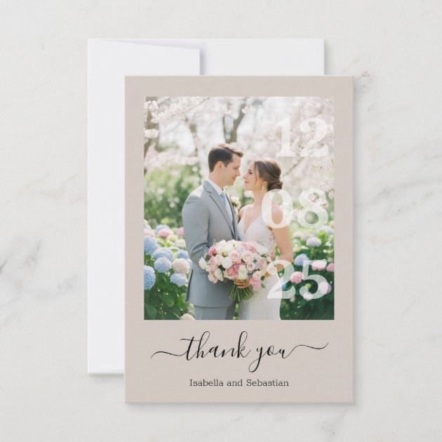 Beige Thank you friends and family Save The Date