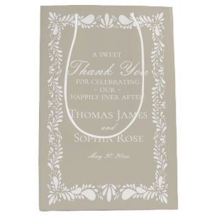 Beige Tile Talavera Spanish Fiesta Wedding Favors Medium Gift Bag