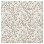Beige Toile with Roses and Curving Branches Fabric
