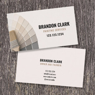 Beige Toned Paint Swatch Fan Corner Painting Business Card