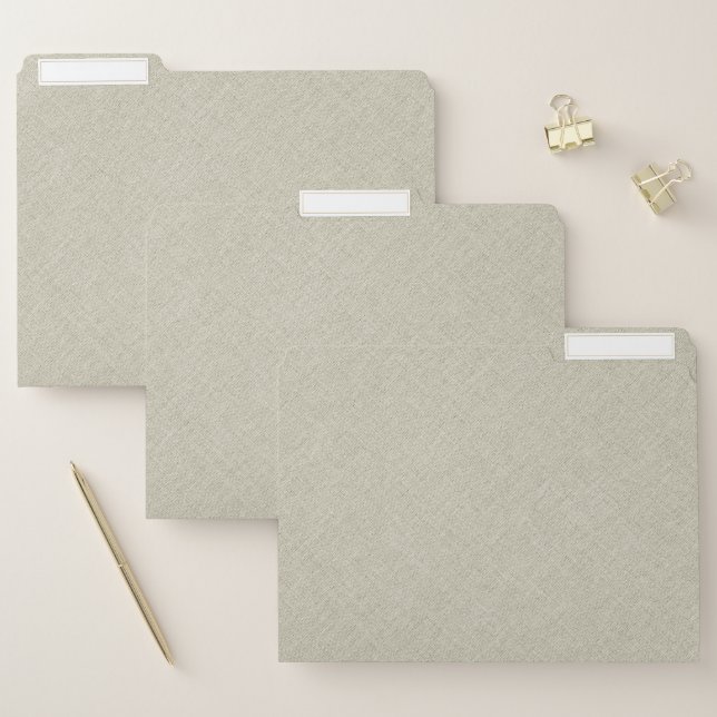 Beige Tones Faux Linen File Folder (Set)
