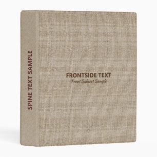 Beige Tones Linen Burlap Fabric Look 2 Binder