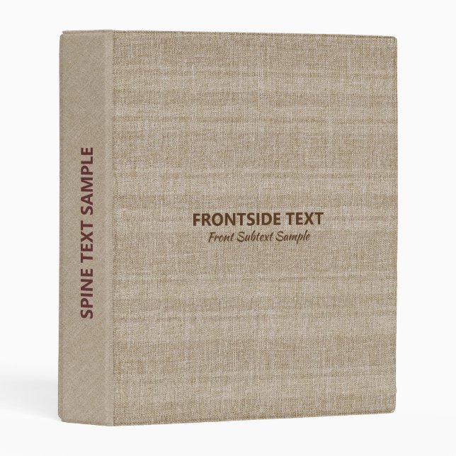 Beige Tones Linen Burlap Fabric Look 2 Binder (Front/Spine)