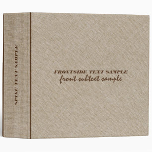 Beige Tones Linen Burlap Fabric Look 2 Binder