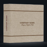 Beige Tones Linen Burlap Fabric Look 3 3 Ring Binder<br><div class="desc">Elegant,  simple beige natural linen texture,  burlap fabric look. Brown stripes accent ( These are images of linen burlap and not real linen). Fully customizable every binder template.</div>