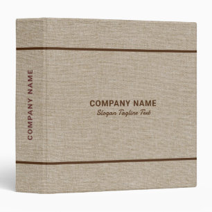 Beige Tones Linen Burlap Fabric Look 3 Ring Binder