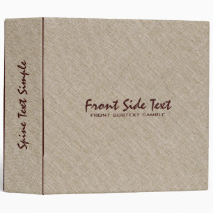Beige Tones Linen Burlap Fabric Look 4 3 Ring Binder