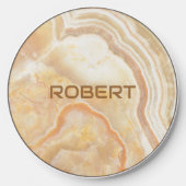 Beige tones marble background  wireless charger  (Front)