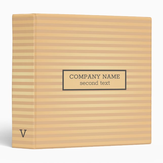 Beige Tones Stripes 3 Ring Binder (Front/Spine)