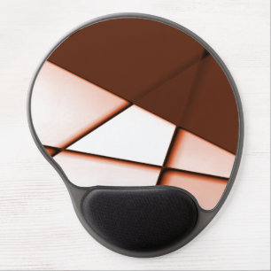 Beige trapeze rectangle under dark brown sheet gel mouse pad