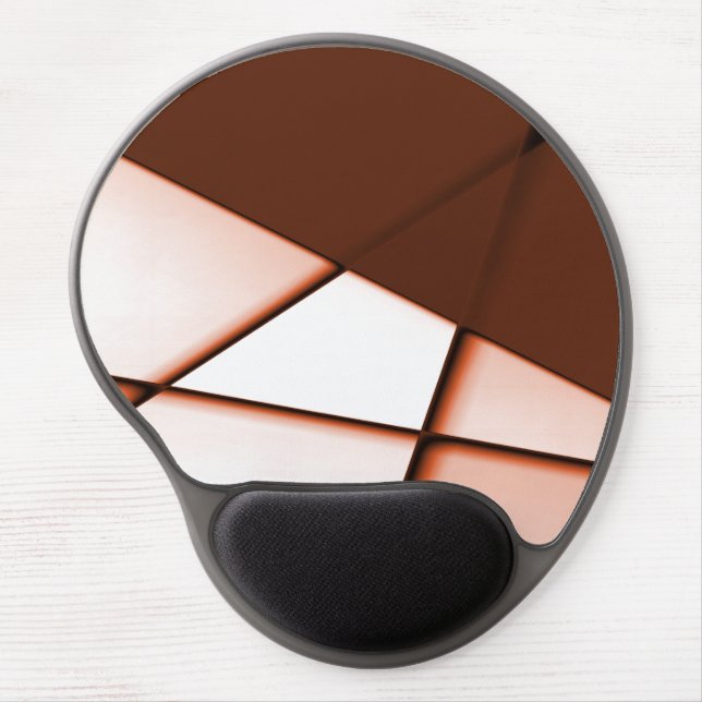 Beige trapeze rectangle under dark brown sheet     gel mouse pad (Front)