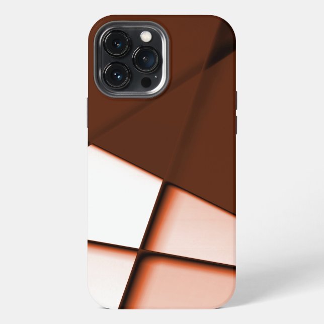 Beige trapeze rectangle under dark brown sheet     iphone case (Back)
