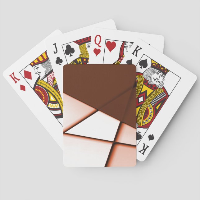 Beige trapeze rectangle under dark brown sheet     poker cards (Back)