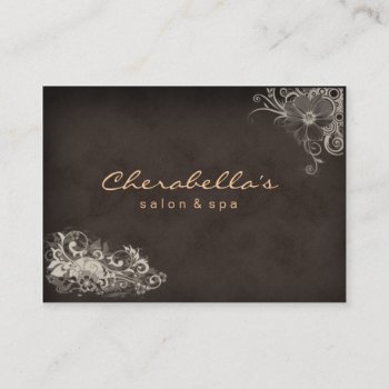 Beige Trendy Salon Spa Floral Appointment Card by spacards at Zazzle