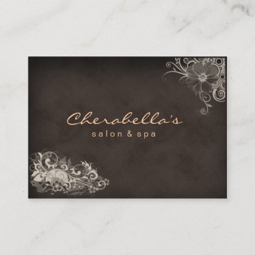 Beige Trendy Salon Spa Floral Appointment Card
