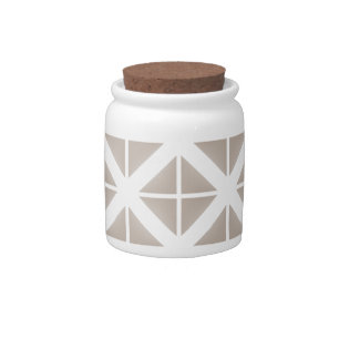 Beige Trendy Triangle Pattern Candy Jar