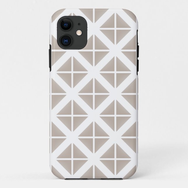 Beige Trendy Triangle Pattern Case-Mate iPhone Case (Back)