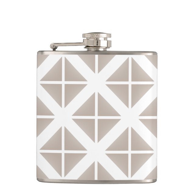Beige Trendy Triangle Pattern Flask (Front)