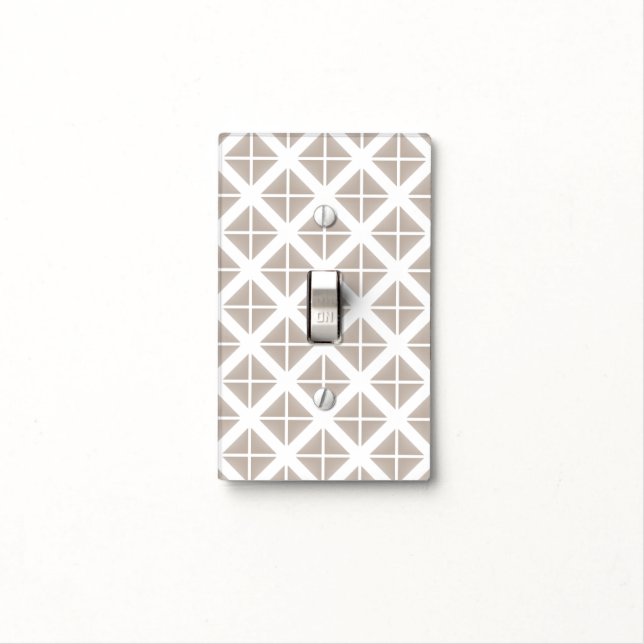 Beige Trendy Triangle Pattern Light Switch Cover (In Situ)