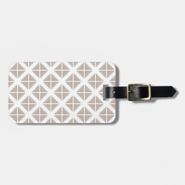 Beige Trendy Triangle Pattern Luggage Tag (Front Horizontal)