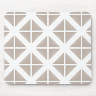 Beige Trendy Triangle Pattern Mouse Pad