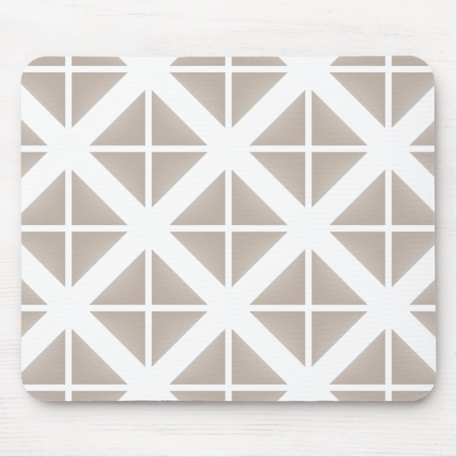 Beige Trendy Triangle Pattern Mouse Pad (Front)