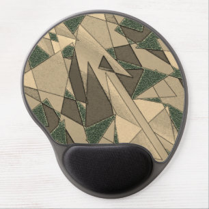Beige triangular cutout on 'dark green background' gel mouse pad