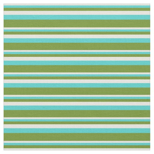 Beige, Turquoise & Green Lined/Striped Pattern Fabric