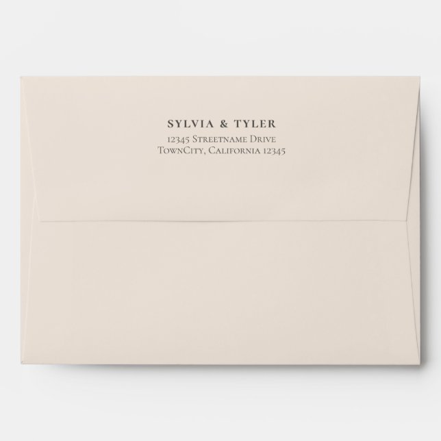 Beige Typography Wedding Envelope (Back (Top Flap))