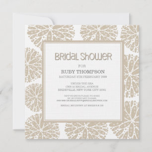 BEIGE Under the Sea Coral Modern BRIDAL SHOWER Invitation
