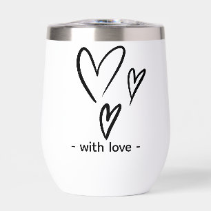Beige Valentine's Day Thermal Wine Tumbler