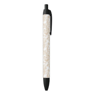 Beige Vintage Rose Flower Pattern Pen