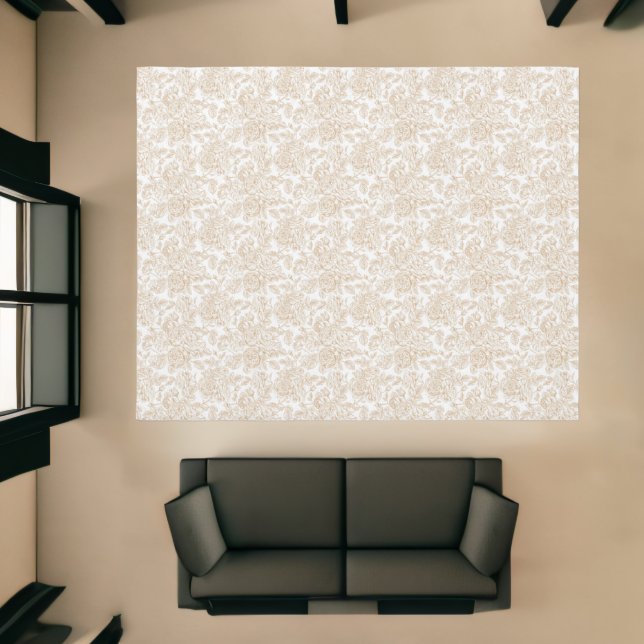 Beige Vintage Rose Flower Pattern Rug (Insitu (Indoor 1))