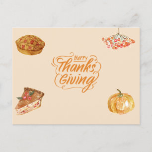 Beige Warm Thanksgiving Holiday Postcard