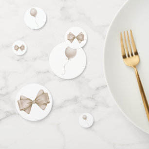 Beige Watercolor Bow & Balloon Confetti