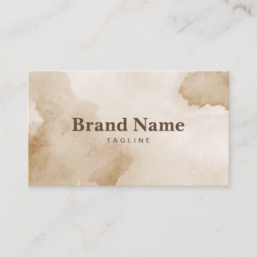 Beige Watercolor Elegant Minimalist Business Card