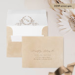Beige Watercolor RSVP w/ Return Address Crest Envelope<br><div class="desc">Beautiful beige watercolor and monogram wedding RSVP envelope with printed return address coordinating our "Beige Watercolor Wedding Monogram" RSVP cards. NOTES: 1) the default "A2" envelope size selected fits our coordinating 3.5" x 5" RSVP card size, if you make changes on the RSVP card size, please make sure to select...</div>