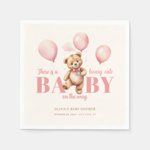 Beige We Can Bearly Wait Minimalist Baby Shower Napkins