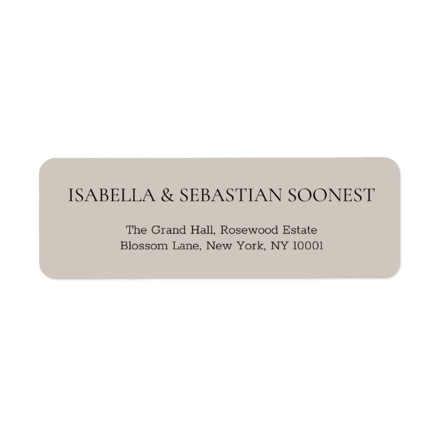 Beige Wedding Address Label
