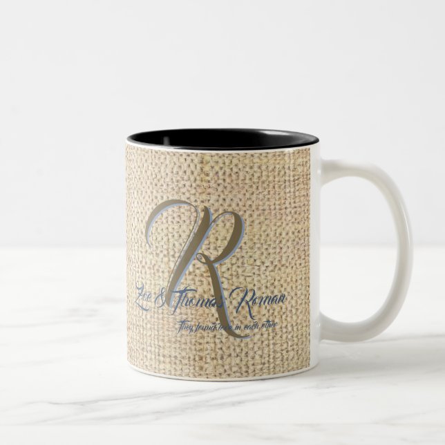 Beige wedding coffee cups personalized (Right)