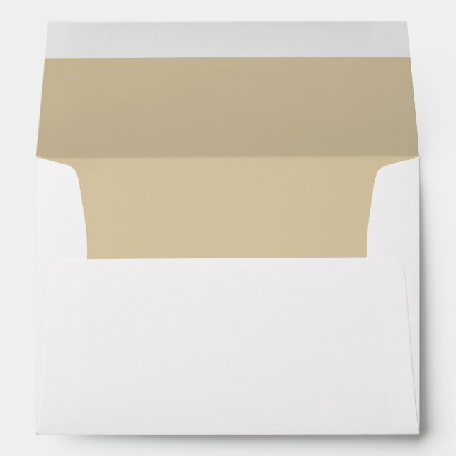 Beige Wedding Elegant Modern Return Address Envelope (Back (Bottom))