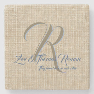 Beige wedding favor personalized coasters