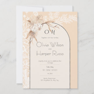 beige wedding invitation