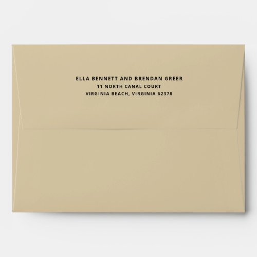 Beige Wedding Invitation Return Address Envelope