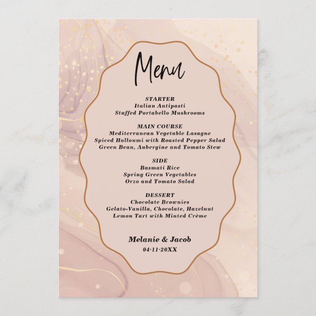 Beige Wedding Menu (Front)