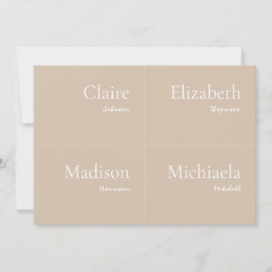 Beige Wedding Place Card DIY