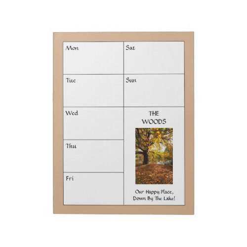 Beige Weekly Planner Personalized Photo Notepad