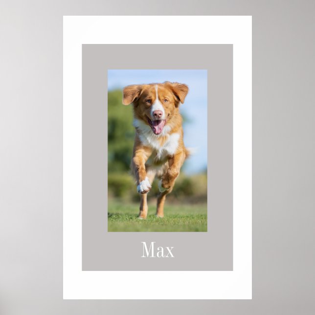 Beige White Custom Pet Framed Art (Front)